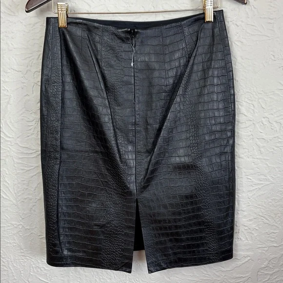 Vintage Laundry by Shelli Segal Croc Print Leather Skirt Vintage Laundry by Shelli Segal Croc Print Leather Skirt